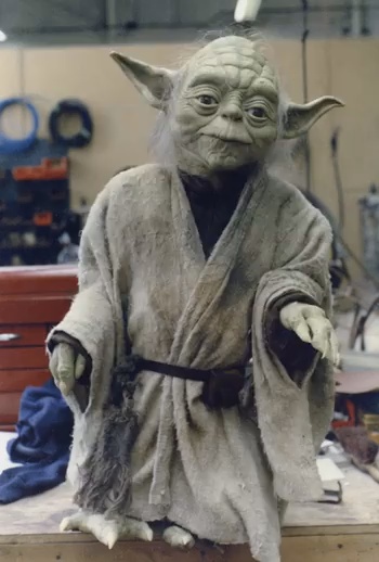 Yoda is surprised by the alien's fart...